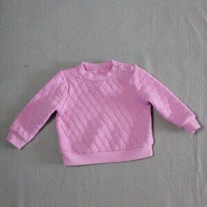 Cat & Jack Quilted Pink Baby Sweatshirt Size 12M Cute Cozy Pullover